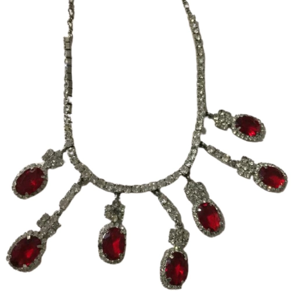 Ruby Red & Silver Necklace